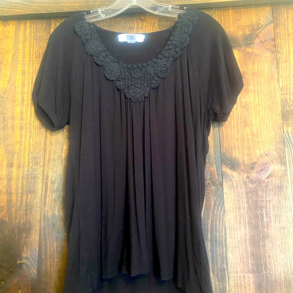August Silk Black Shirt Size L